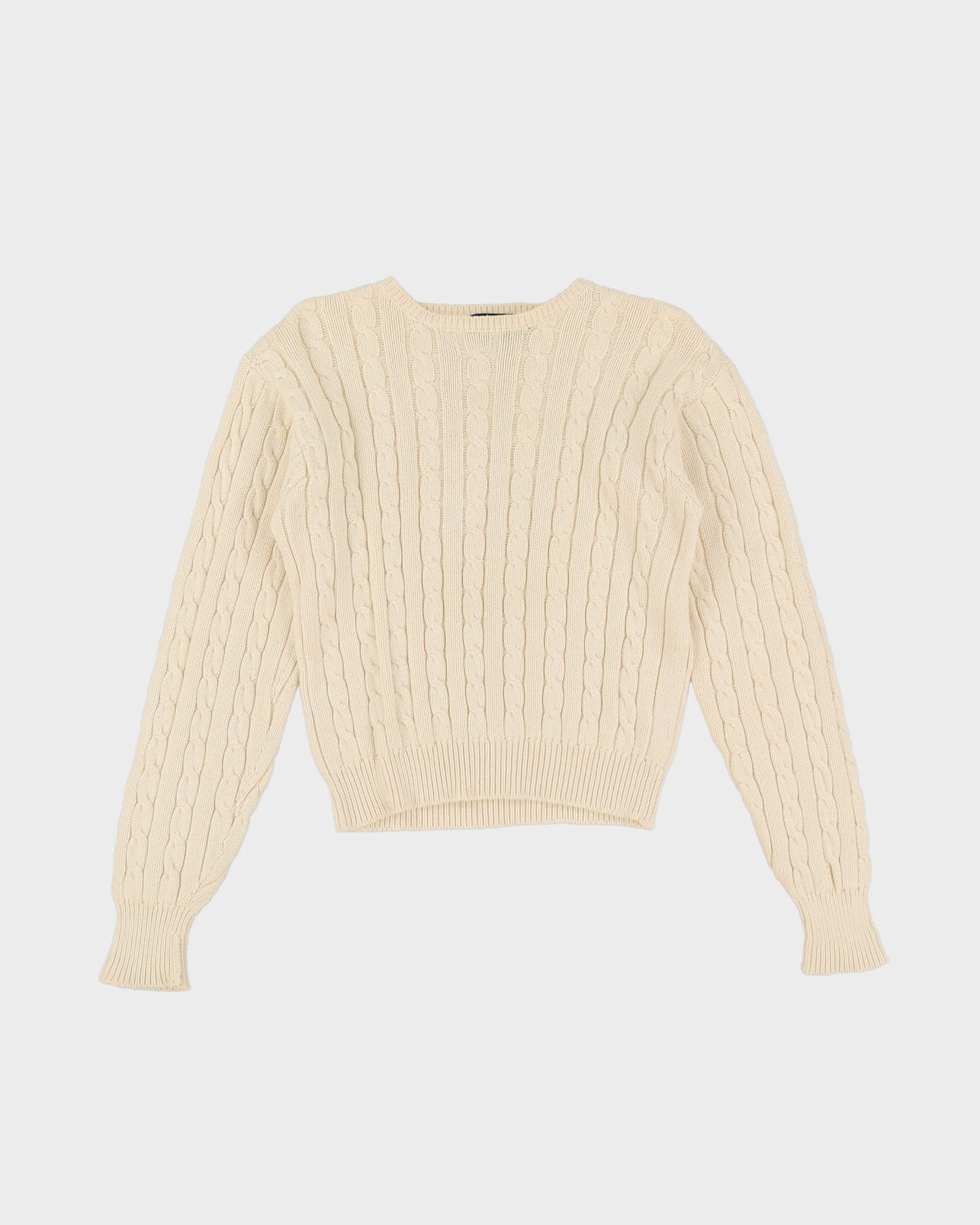 Ralph Lauren Cream Cotton Knitted Jumper - XS / S
