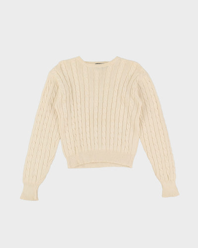 Ralph Lauren Cream Cotton Knitted Jumper - XS / S