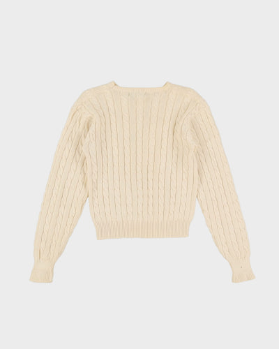 Ralph Lauren Cream Cotton Knitted Jumper - XS / S