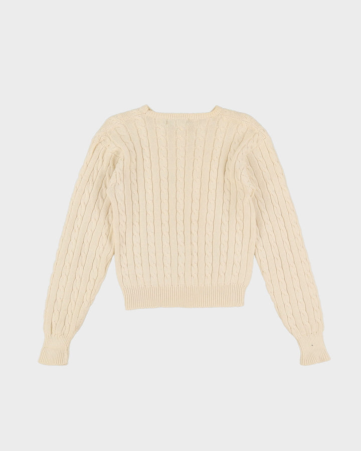 Ralph Lauren Cream Cotton Knitted Jumper - XS / S