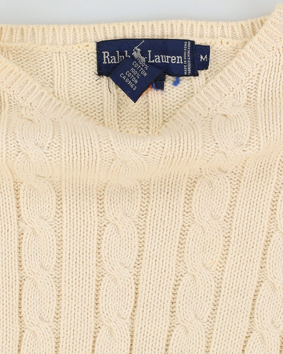 Ralph Lauren Cream Cotton Knitted Jumper - XS / S