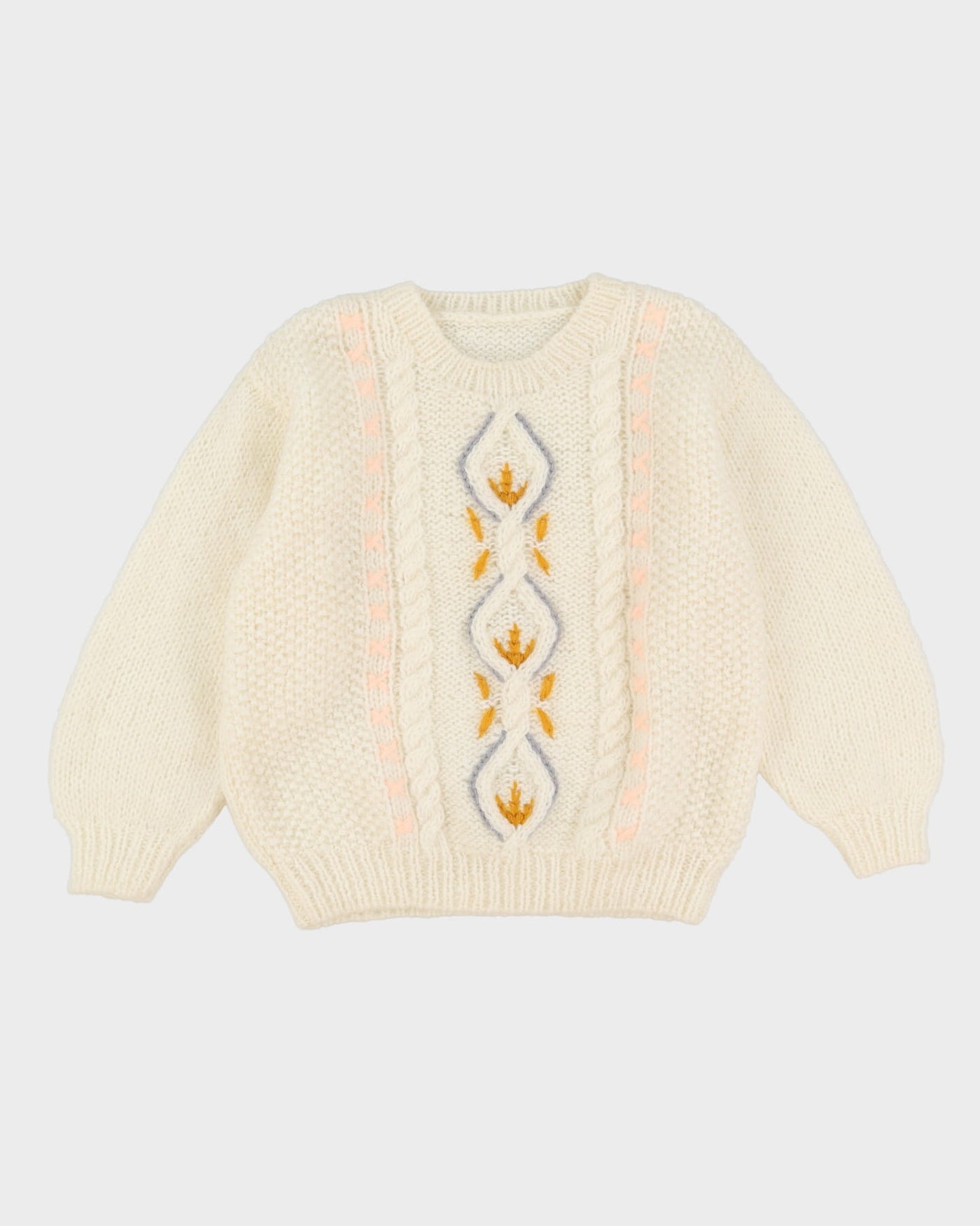 1990s Hand Knitted Mohair Blend Jumper - M