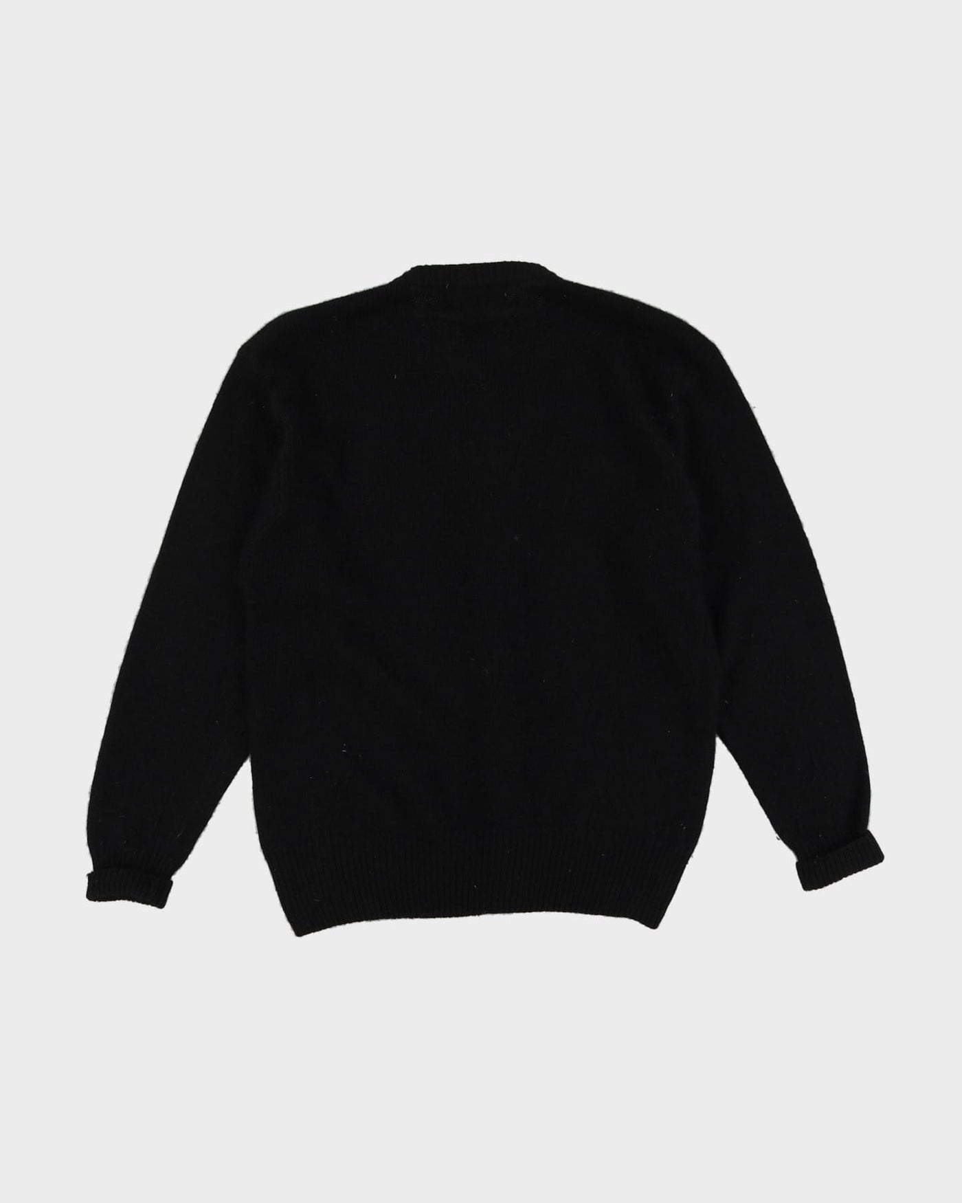 1990s Black With Beaded Gold Bow Cardigan - M