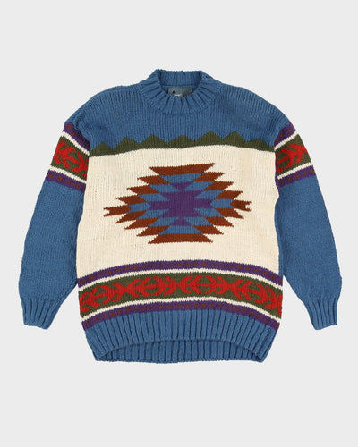 Liz Wear Navajo Inspired Cotton Knitted Jumper - M / L