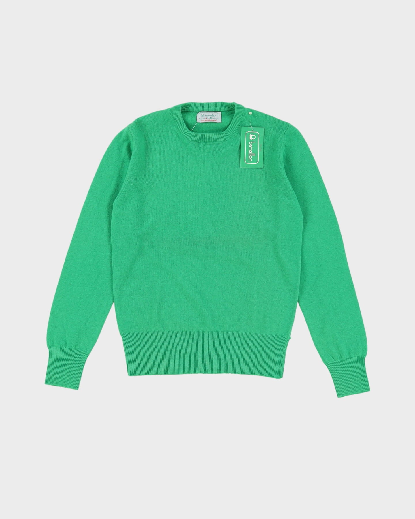 Vintage 80s Deadstock With Tags Benneton Green Pullover Knit - S