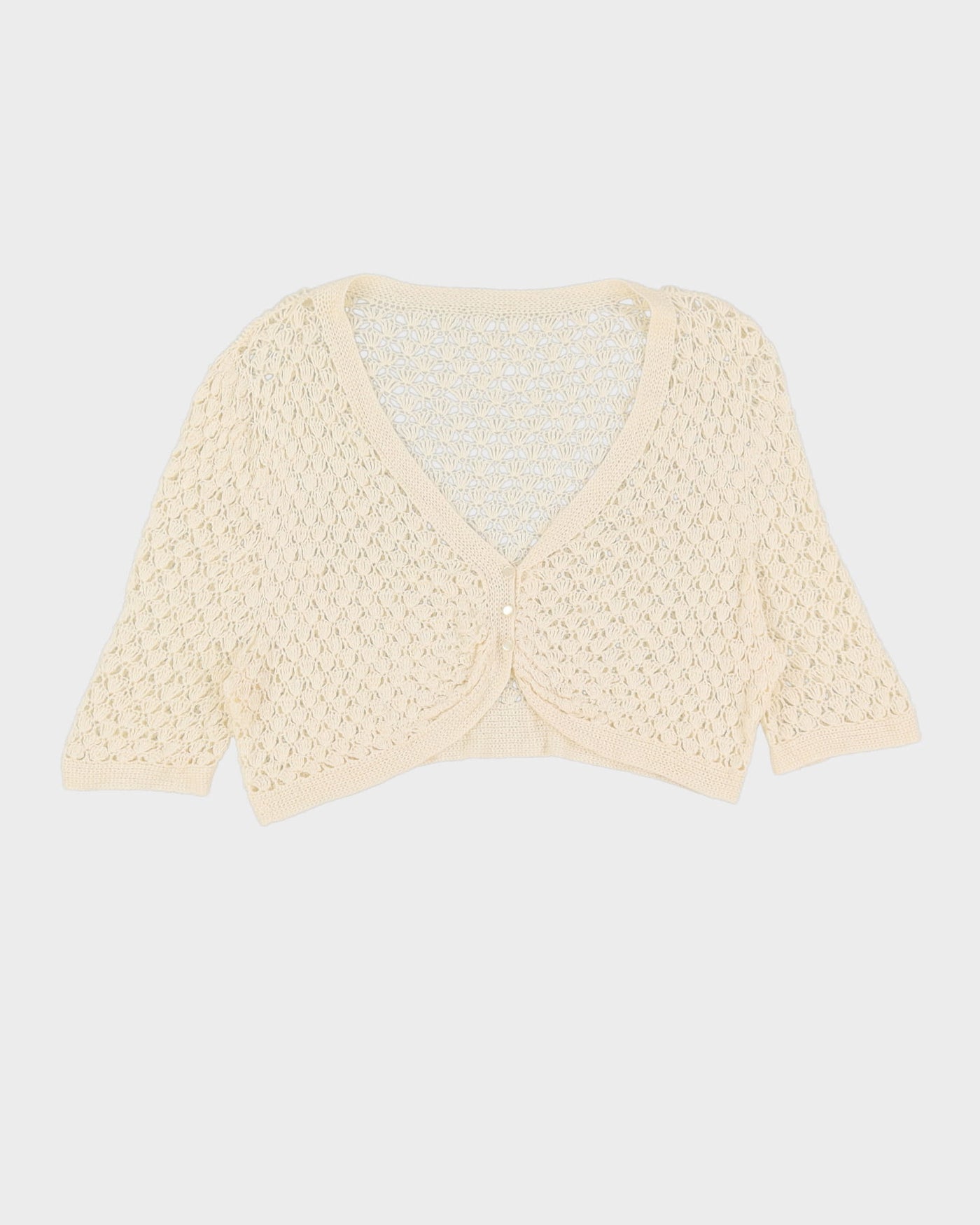White Crocheted Lace Cardigan - S / M
