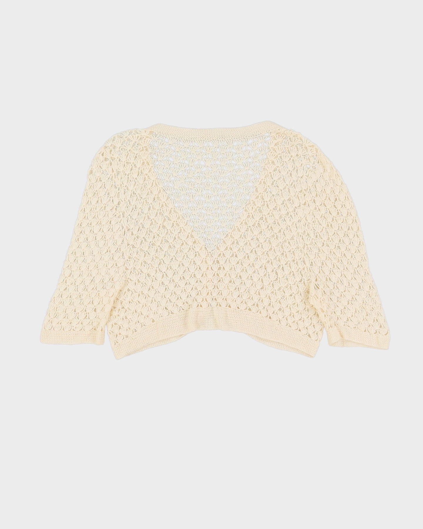 White Crocheted Lace Cardigan - S / M