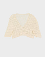 White Crocheted Lace Cardigan - S / M
