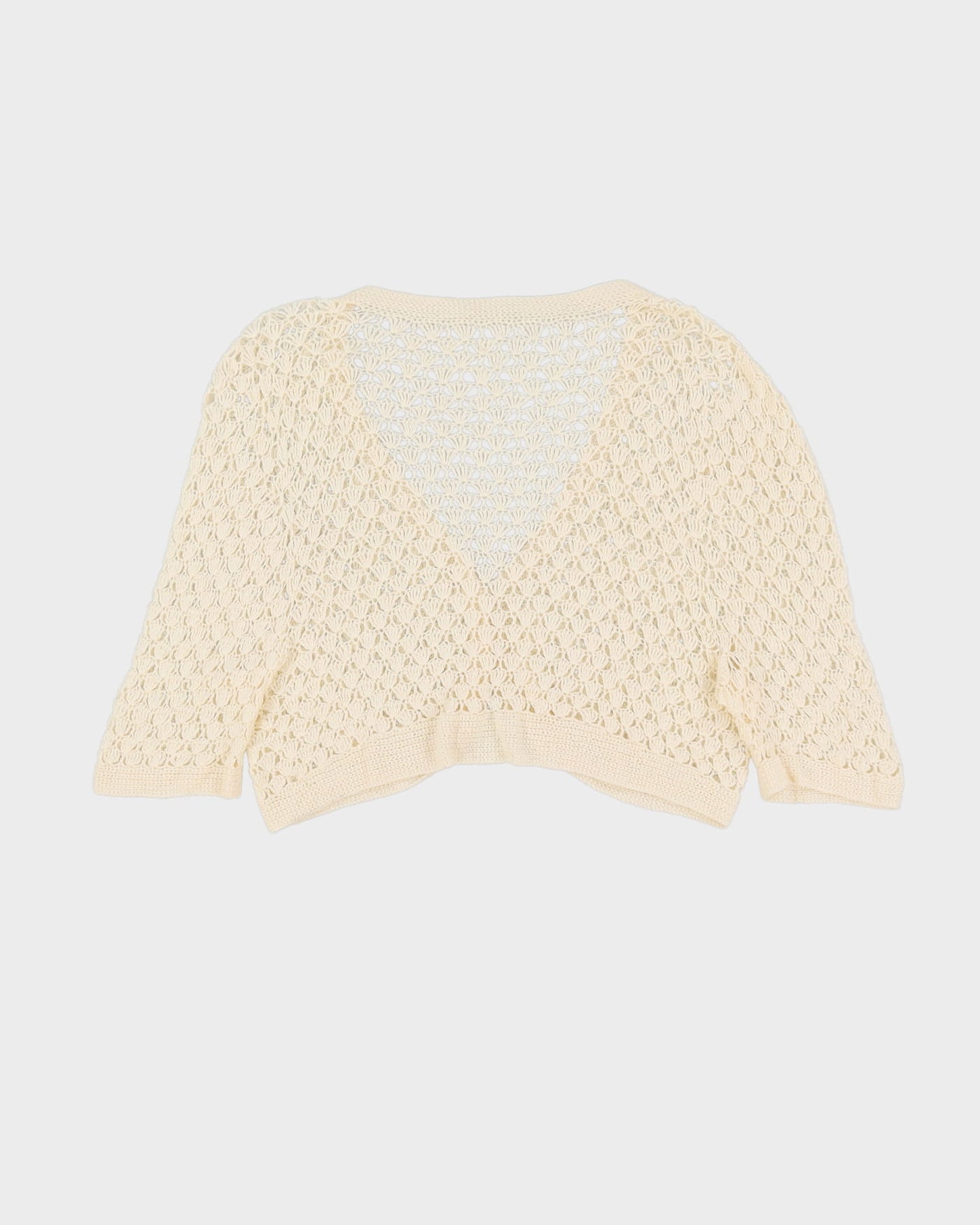 White Crocheted Lace Cardigan - S / M
