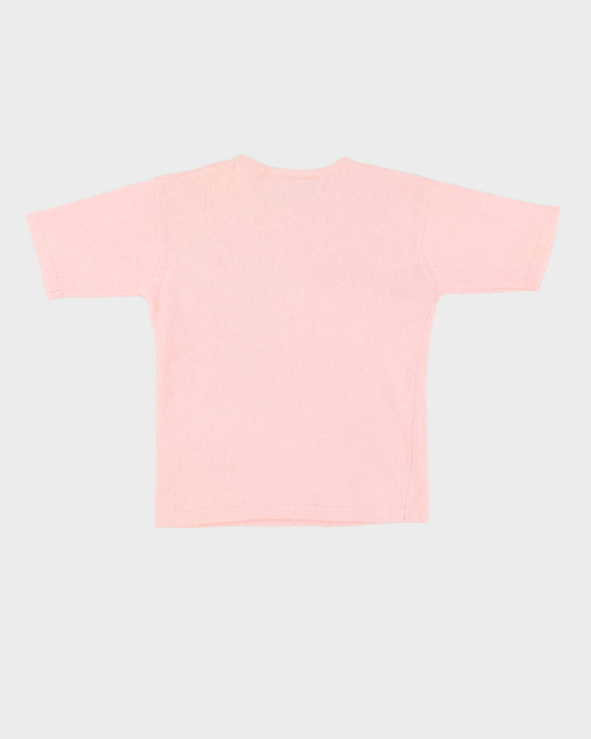 Pink Angora Beaded Knitted Top - S
