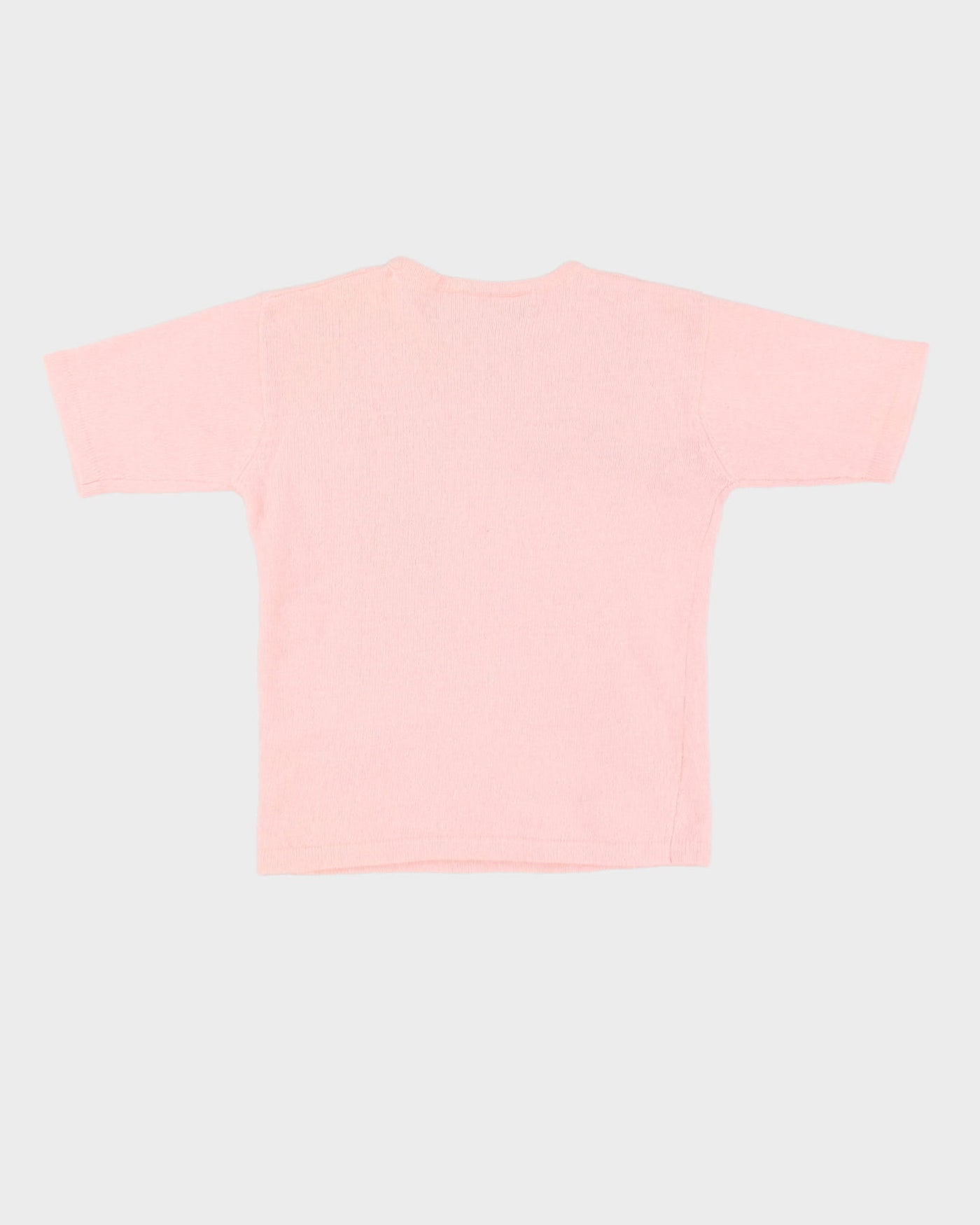 Pink Angora Beaded Knitted Top - S