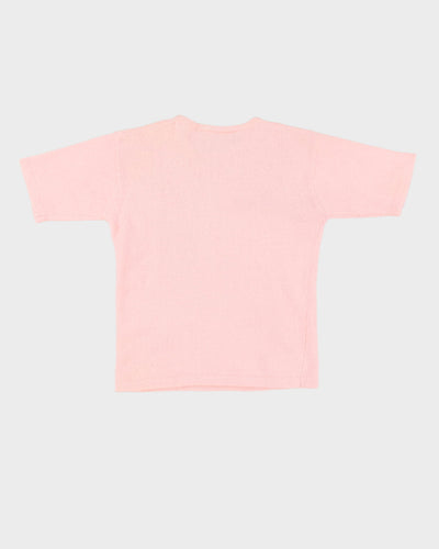Pink Angora Beaded Knitted Top - S