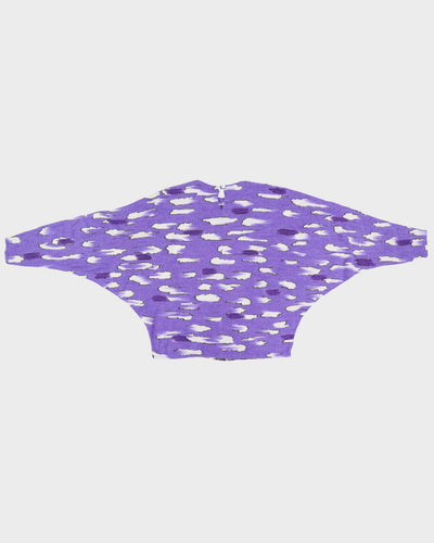 Vintage 1990s Purple Patterned Batwing Jumper - L
