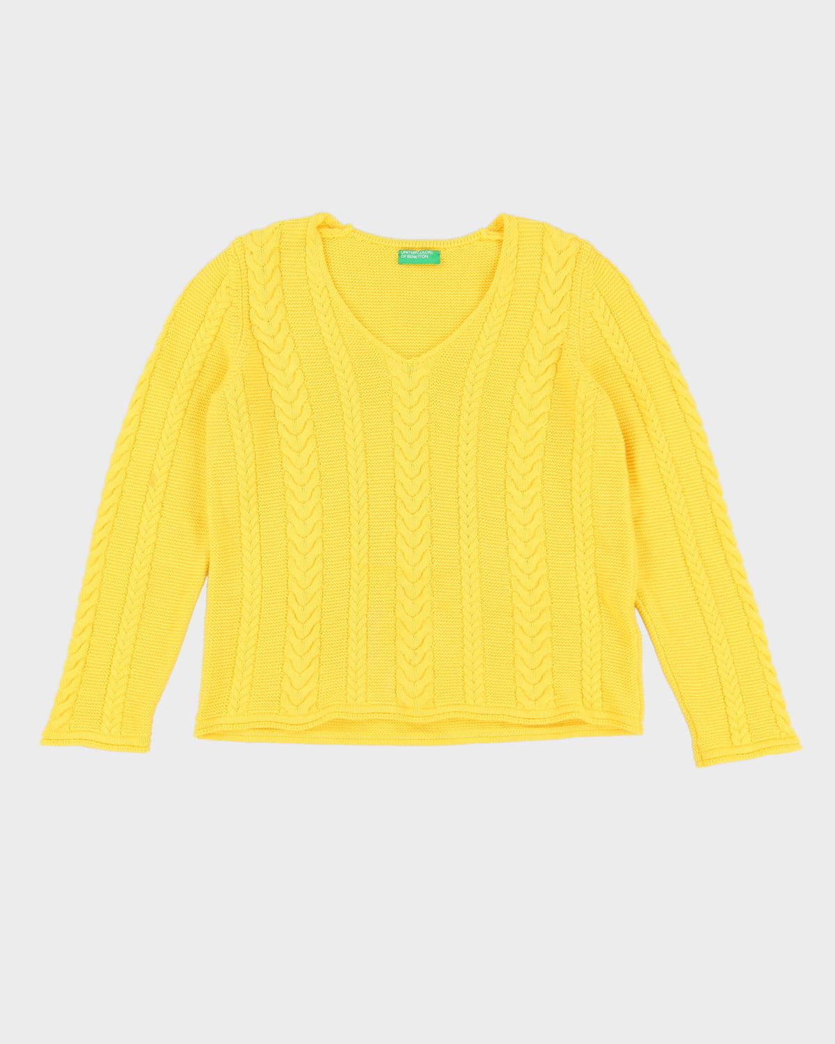 Benetton Yellow Knitted Jumper - S