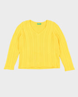 Benetton Yellow Knitted Jumper - S