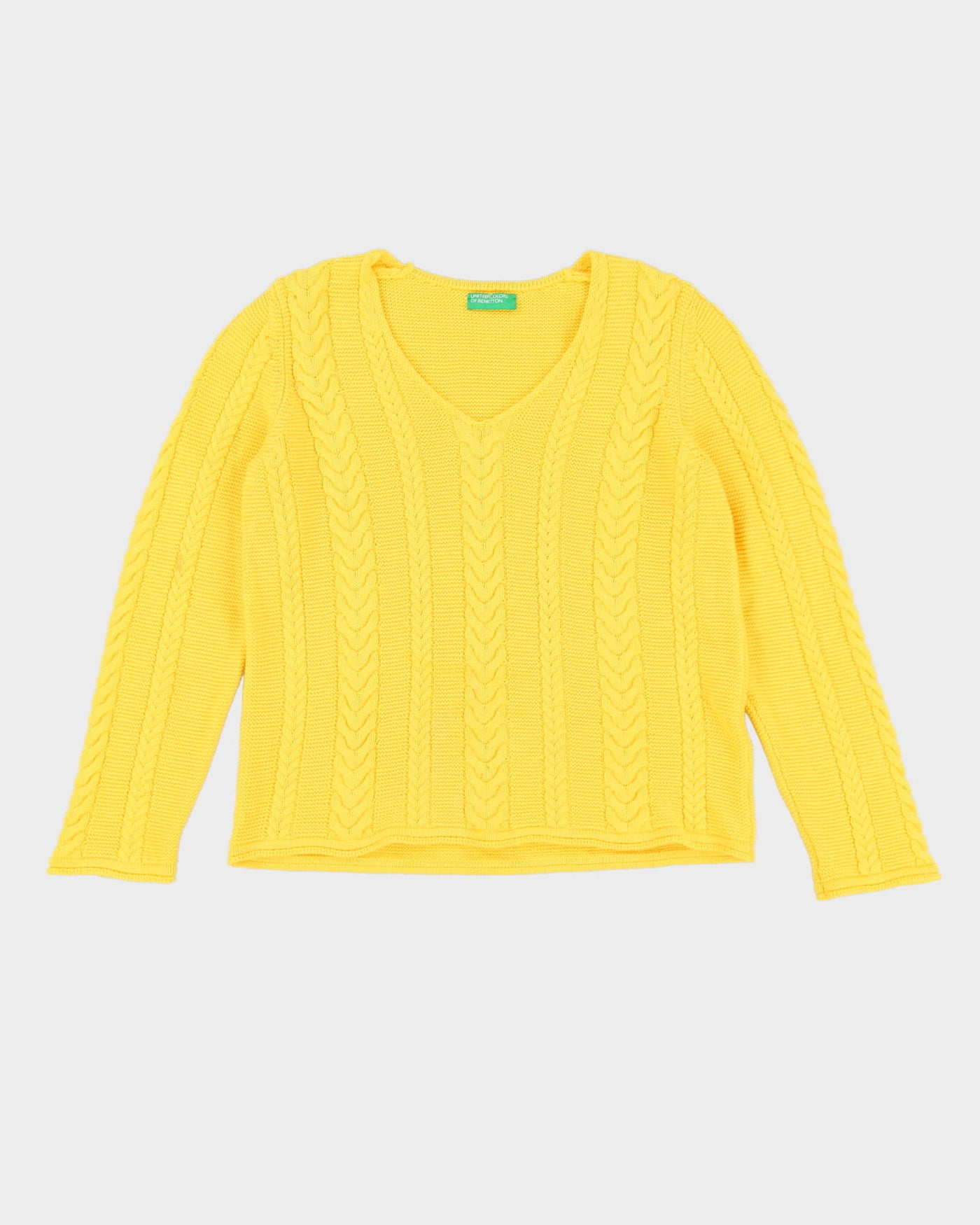 Benetton Yellow Knitted Jumper - S