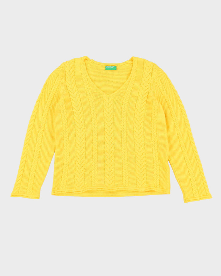 Benetton Yellow Knitted Jumper - S