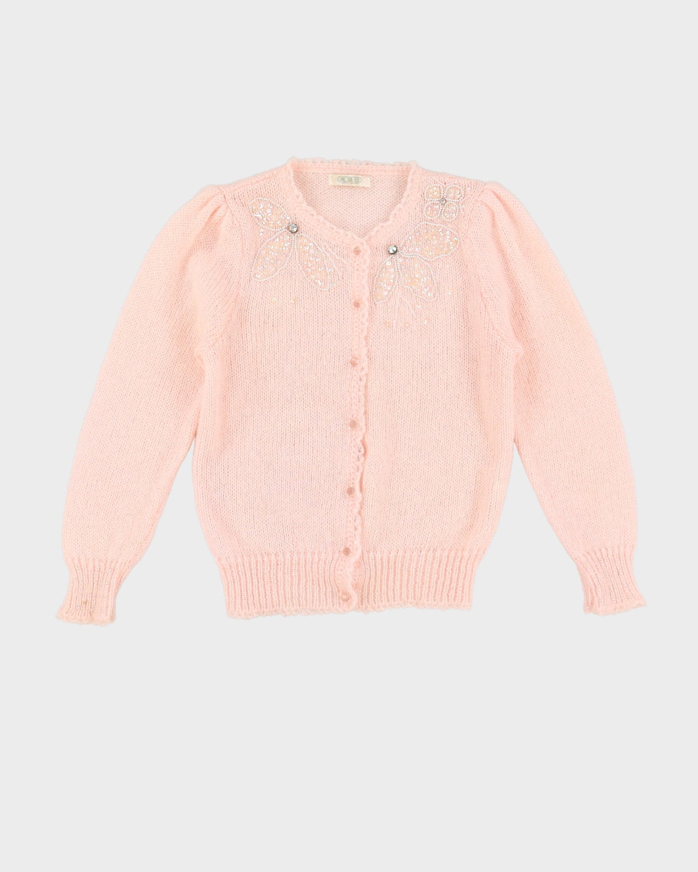 Vintage 1990s Pink Mohair Cardigan - M