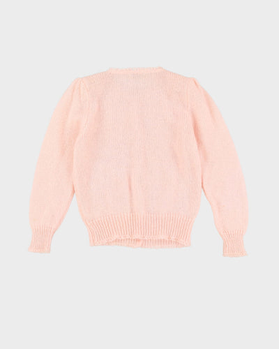 Vintage 1990s Pink Mohair Cardigan - M