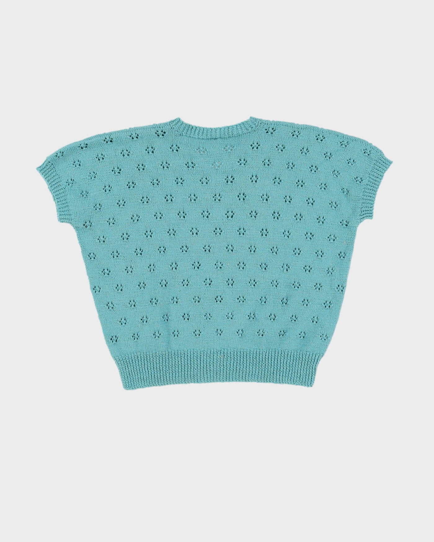 Vintage 1980s Blue Handknitted Top - M/ L