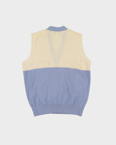 Vintage Christian Dior Sports Blue And Cream Knitted Top - M