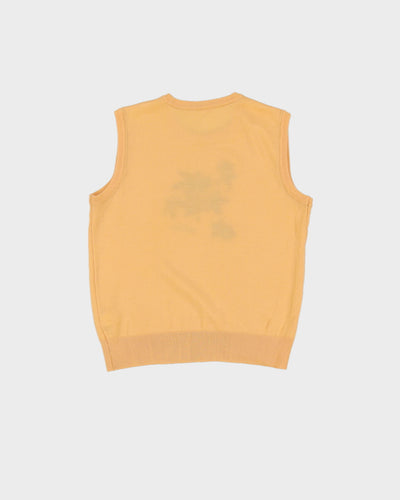 Vintage 1990s Orange Embroidered Sleeveless Top - S