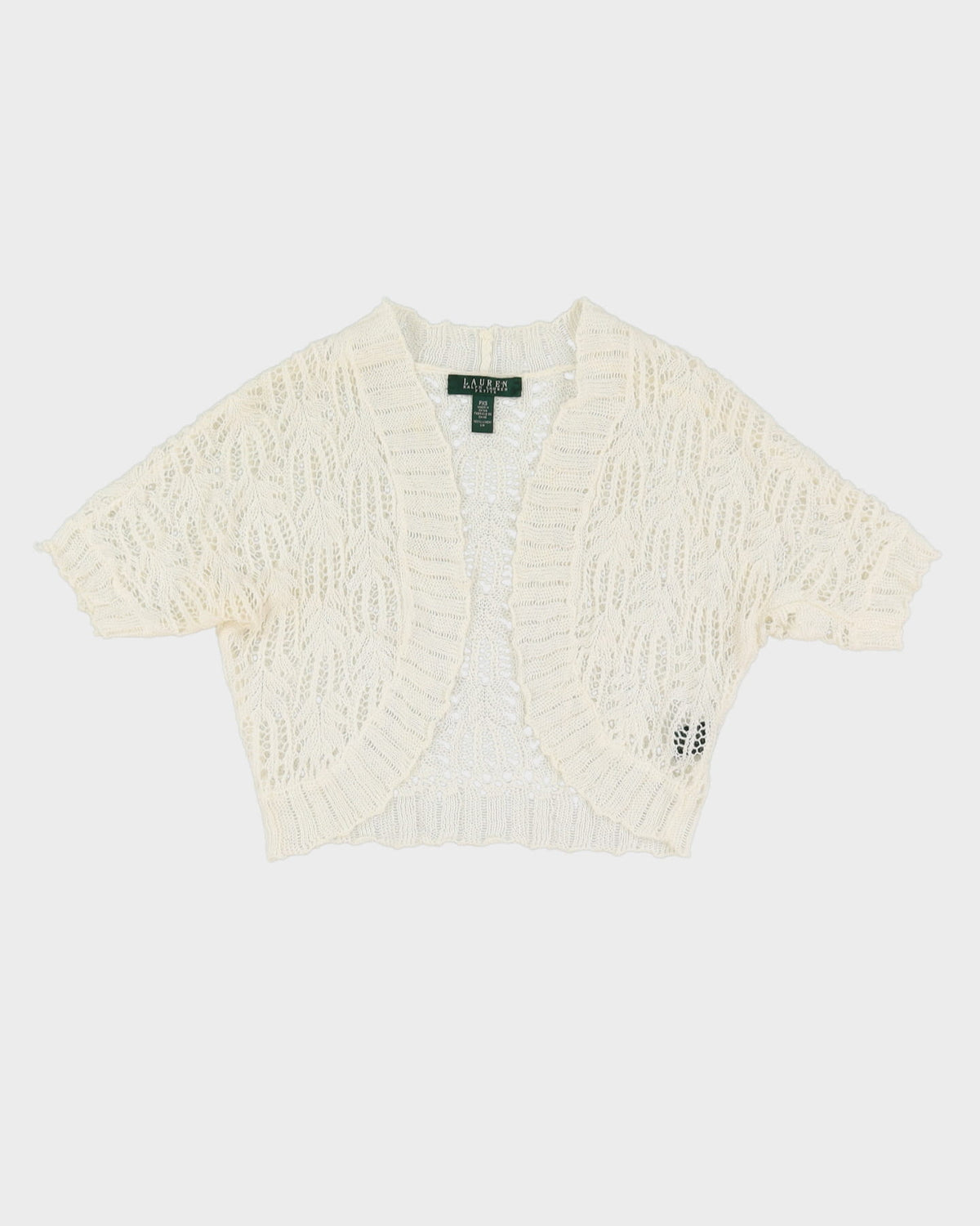 Lauren Ralph Lauren White Lace Knitted Bolero - S