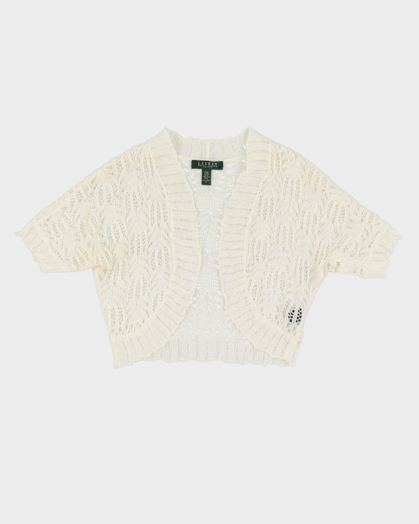 Lauren Ralph Lauren White Lace Knitted Bolero - S