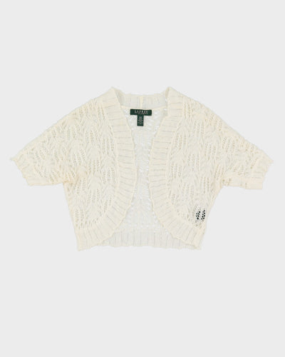 Lauren Ralph Lauren White Lace Knitted Bolero - S