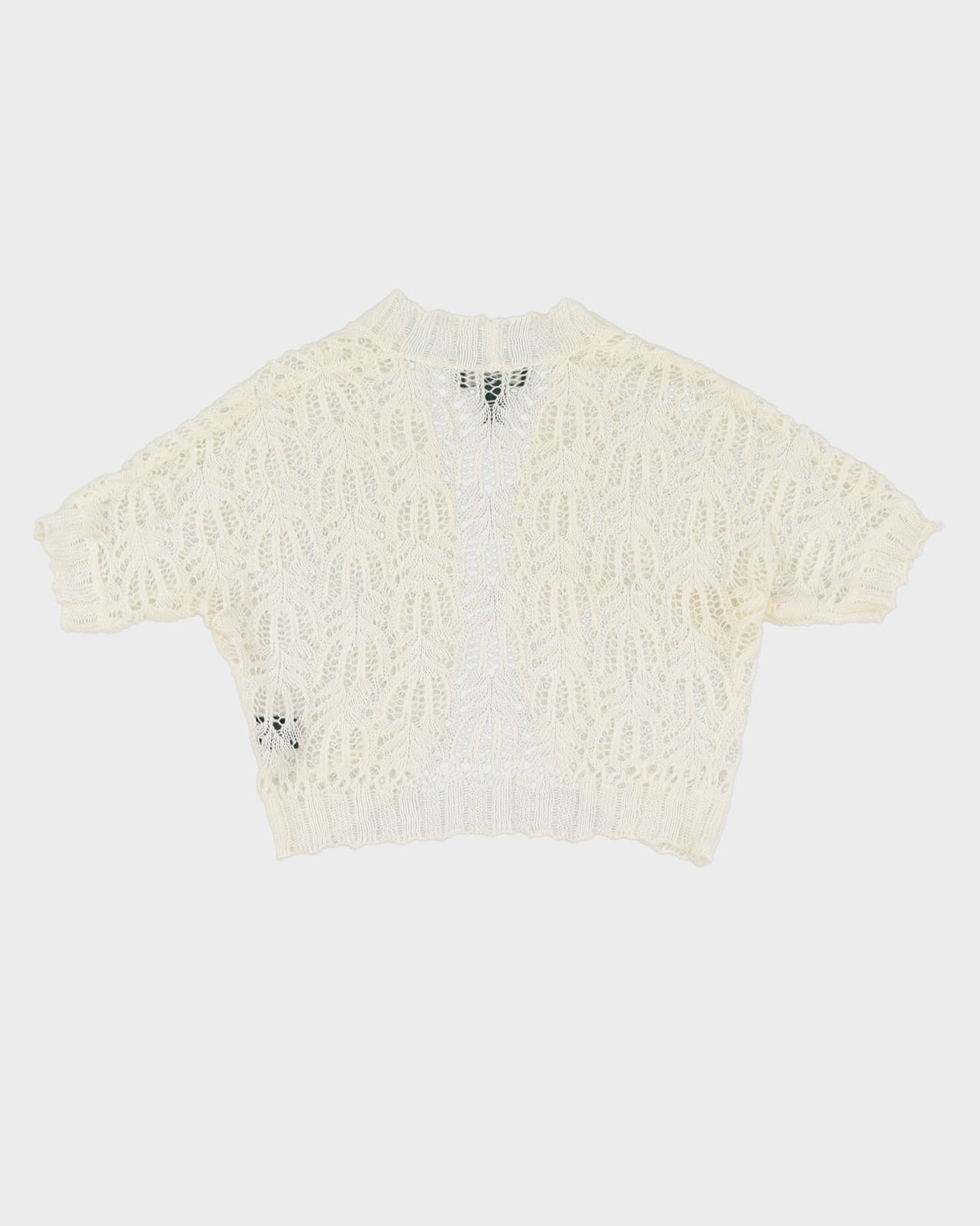 Lauren Ralph Lauren White Lace Knitted Bolero - S