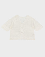 White Hand Crocheted Lace Cardigan - S