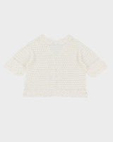 White Hand Crocheted Lace Cardigan - S