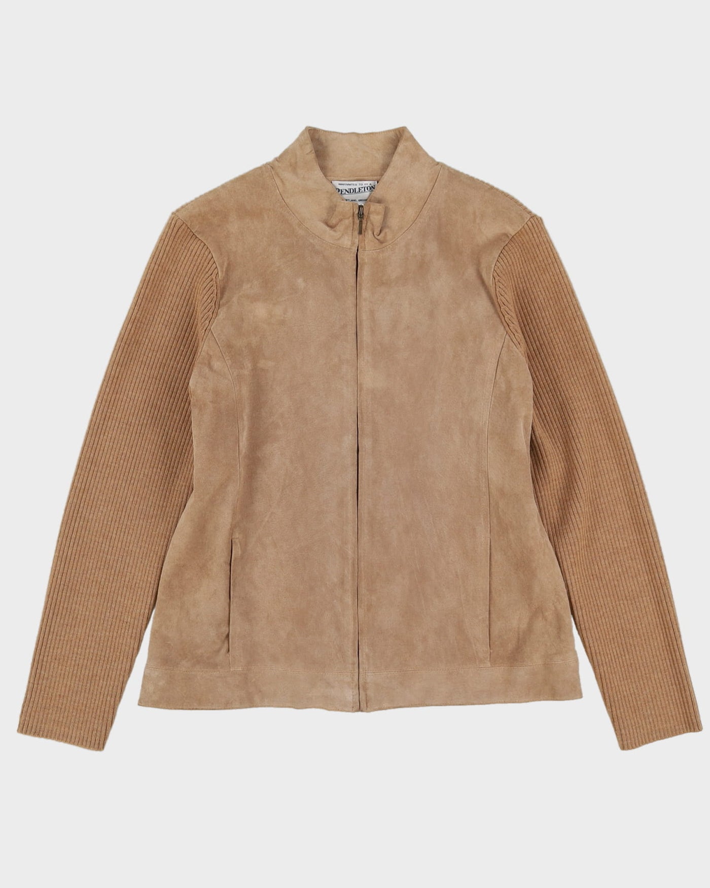 Pendleton Beige Suede Front Cardigan - M