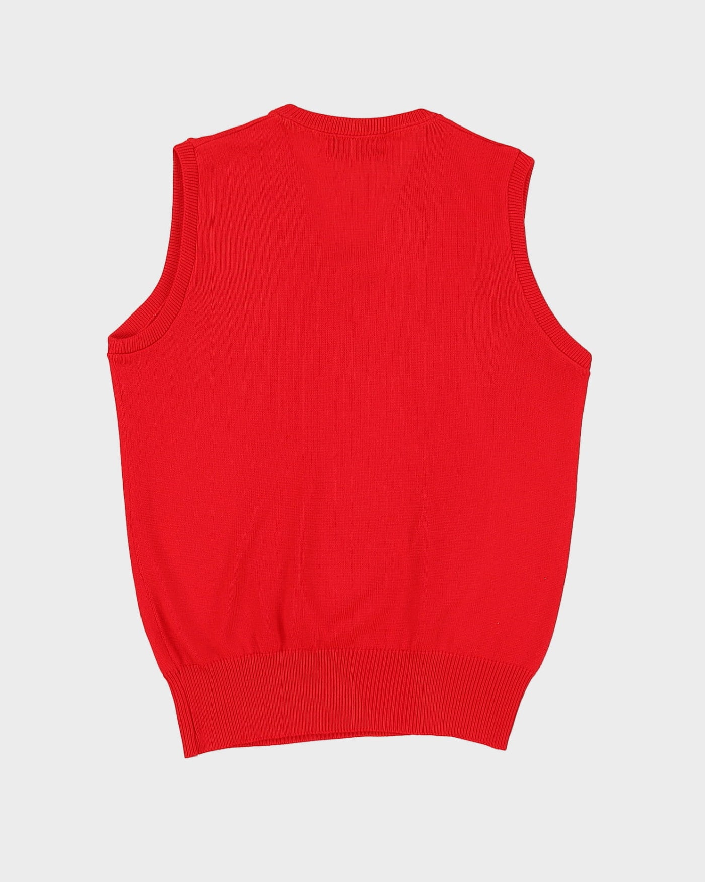Vintage 80s Red Sleeveless Tank Knit / Sweater Vest - M