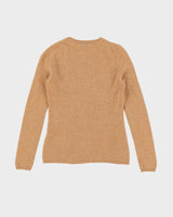 Lord &amp; Taylor Beige Cashmere Crew Neck Jumper - XXS