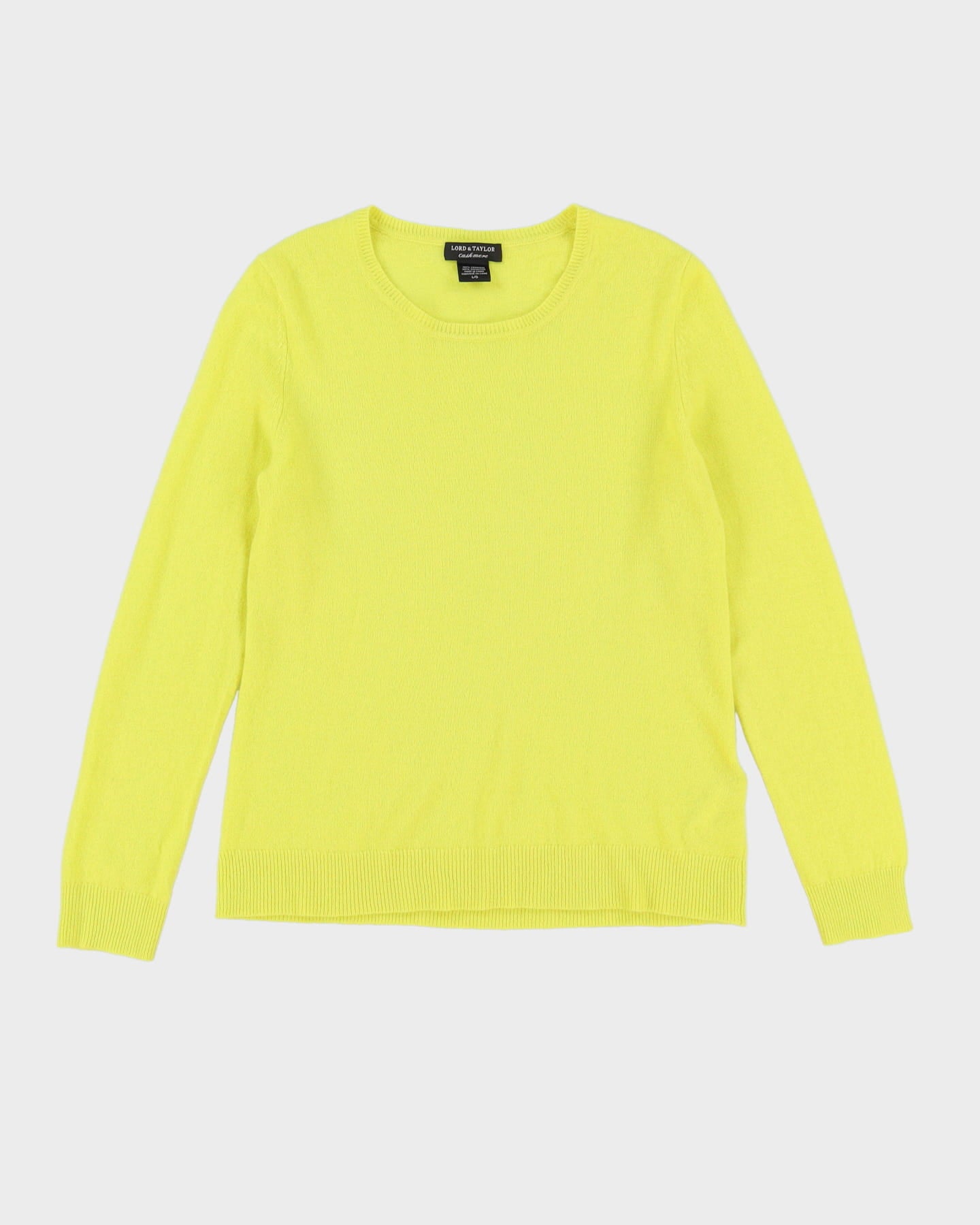 Lord &amp; Taylor Yellow Cashmere Jumper - S