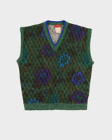Kenzo Green Patterned Knitted Tank Top - M