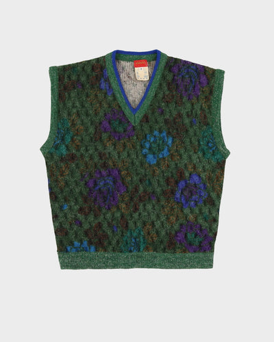 Kenzo Green Patterned Knitted Tank Top - M