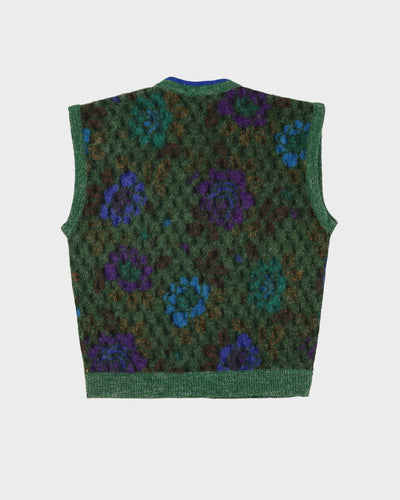 Kenzo Green Patterned Knitted Tank Top - M