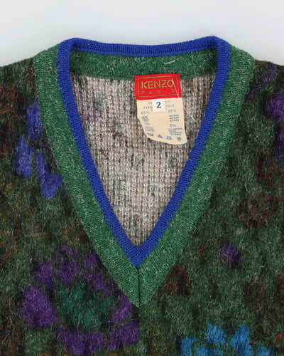 Kenzo Green Patterned Knitted Tank Top - M