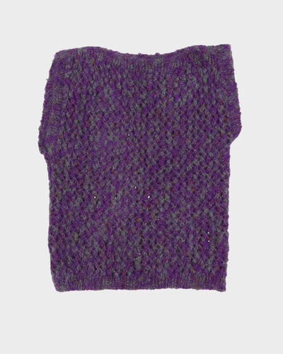 Vintage 1990s Purple Knitted Tank Top - M