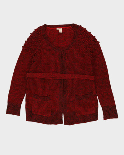 DKNY Jeans Red And Black Knitted Cardigan - M / L