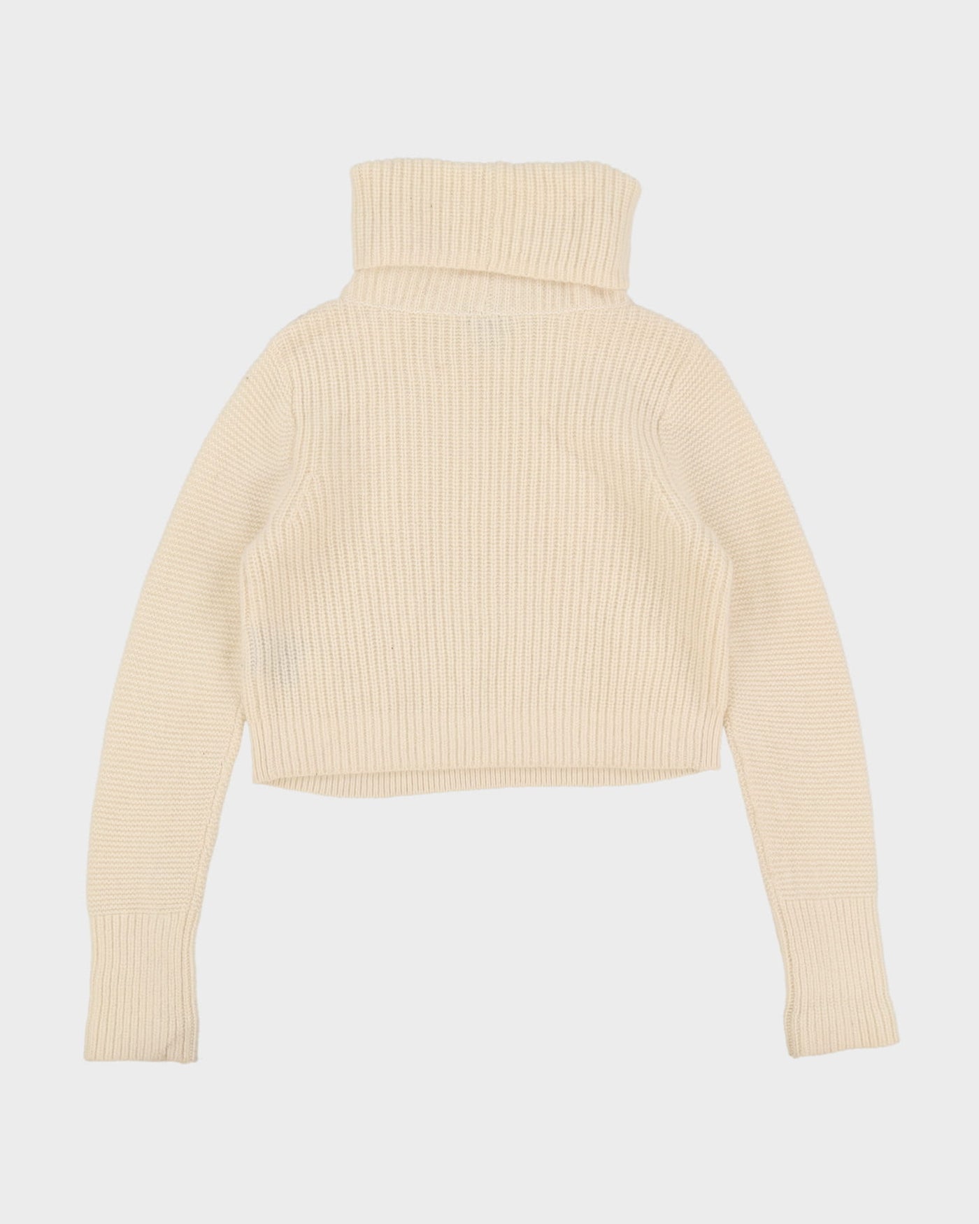 Club Monaco Cream Knitted Cropped Jumper - S