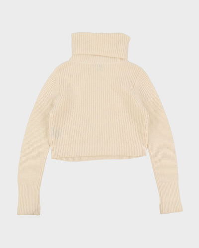 Club Monaco Cream Knitted Cropped Jumper - S