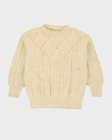 00s Cream Mohair Blend Knitted Jumper - L