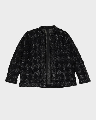 Black Sequin Detailed Knitted Cardigan - XS