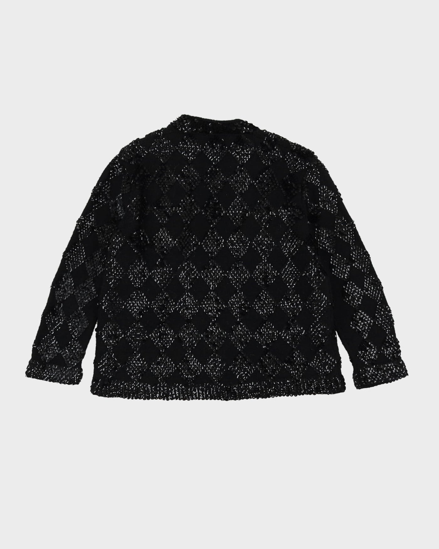 Black Sequin Detailed Knitted Cardigan - XS