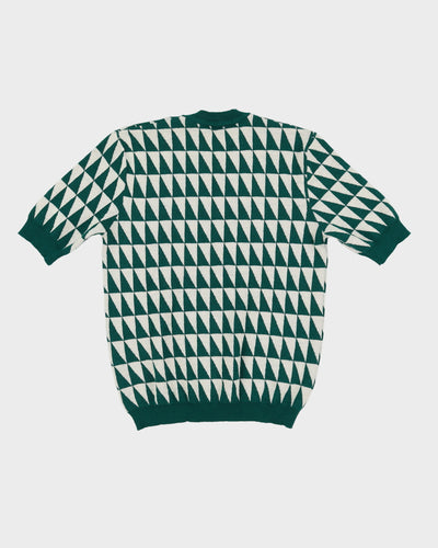 Raf Simons Green Patterned Knitted Top - S