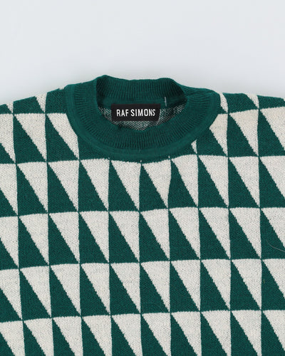 Raf Simons Green Patterned Knitted Top - S