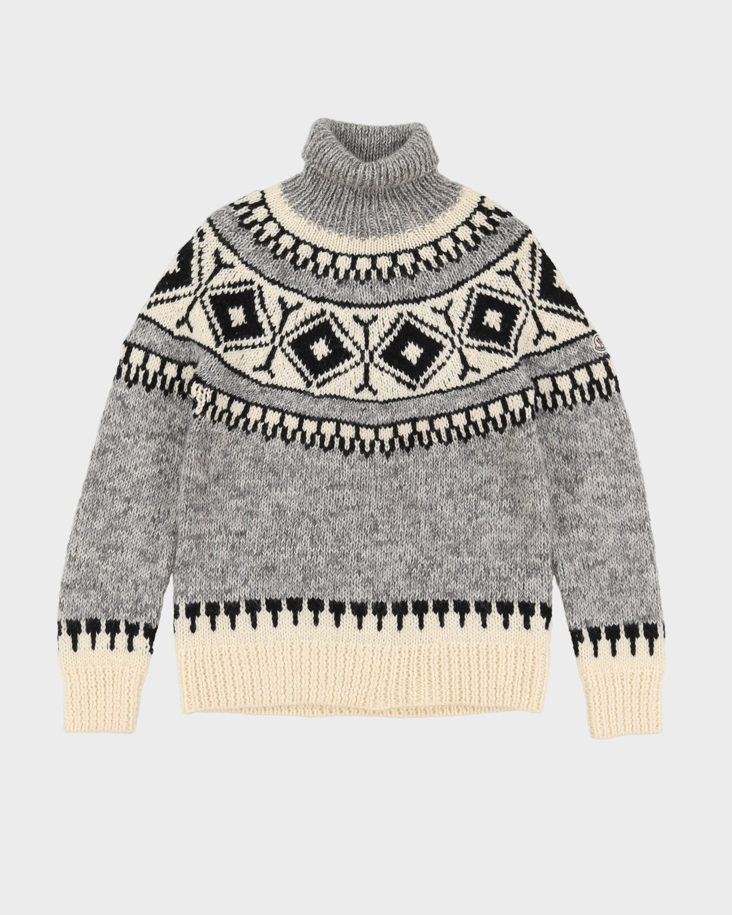 Moncler Grey Knitted Roll Neck Jumper - S